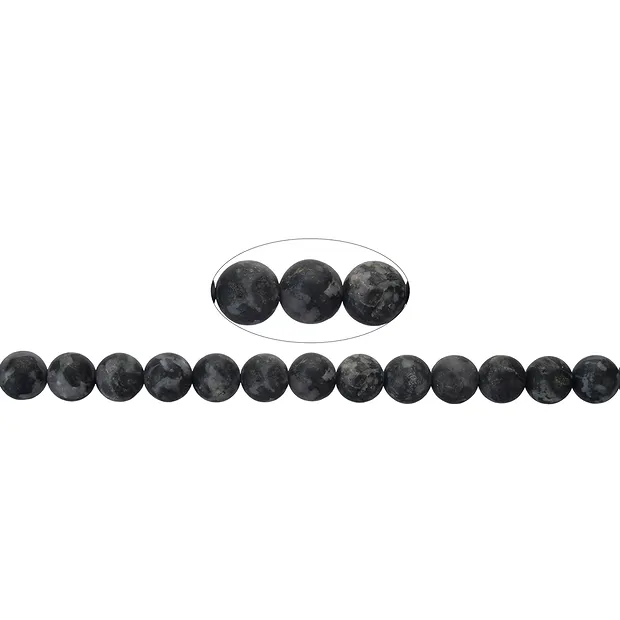 String Beads, Gabbro (Mystic Merlinite), matt, 08mm | Marco Schreier