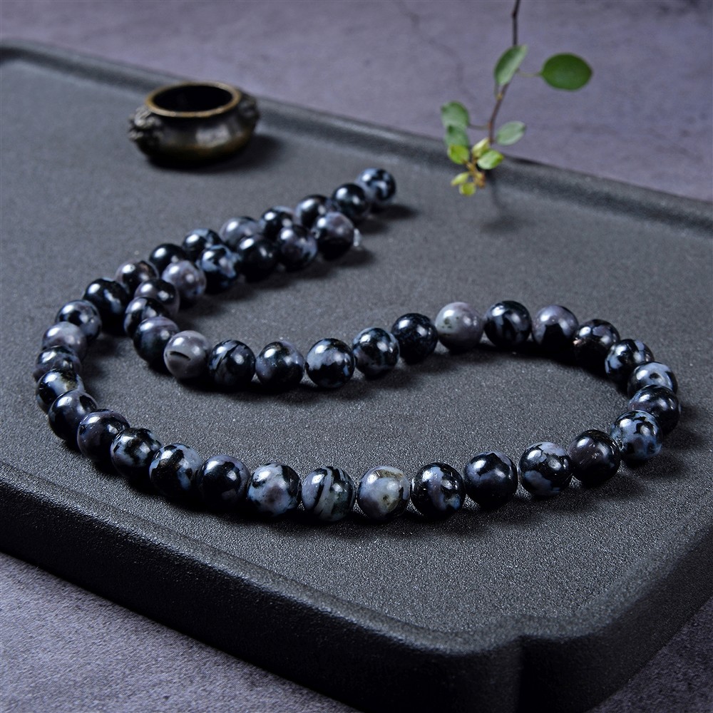 Rang de collier boules, Gabbro (Mystic Merlinite), 08mm | Marco Schreier