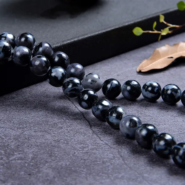 String Beads, Gabbro (Mystic Merlinite), 08mm | wholesaler gems & healing stones