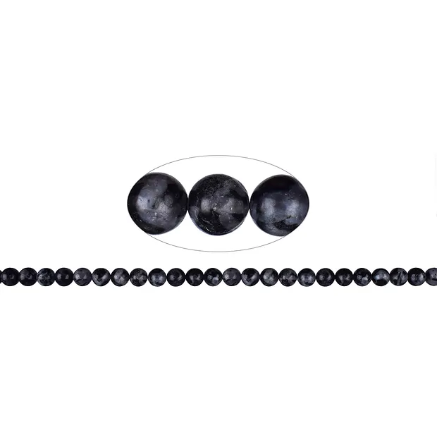 String Beads, Gabbro (Mystic Merlinite), 08mm | wholesaler gems & healing stones