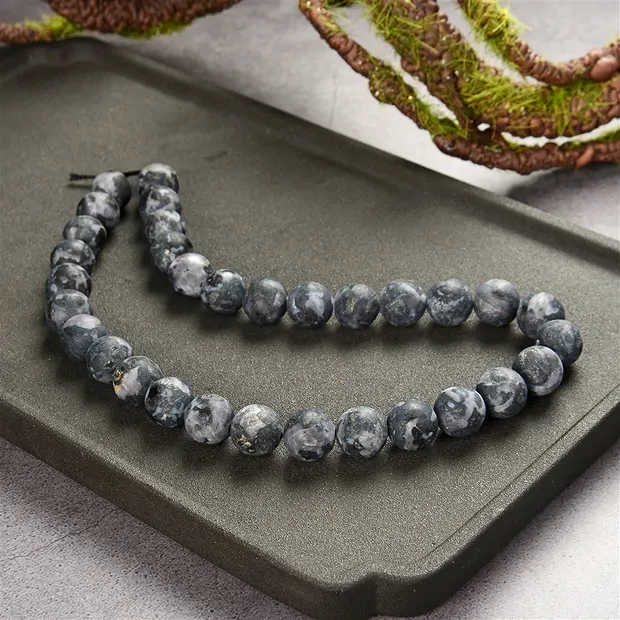 Rang de collier boules, Gabbro (Mystic Merlinite), mat, 10mm | Marco Schreier