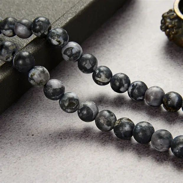 String Beads, Gabbro (Mystic Merlinite), matt, 10mm | Marco Schreier