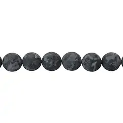 143560100910 Cuentas de piedras preciosas, Gabbro (MerlinitaMística), mate, 10mm | Marco Schreier
