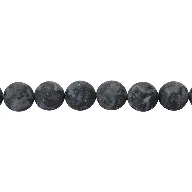 Cuentas de piedras preciosas, Gabbro (MerlinitaMística), mate, 10mm | Marco Schreier