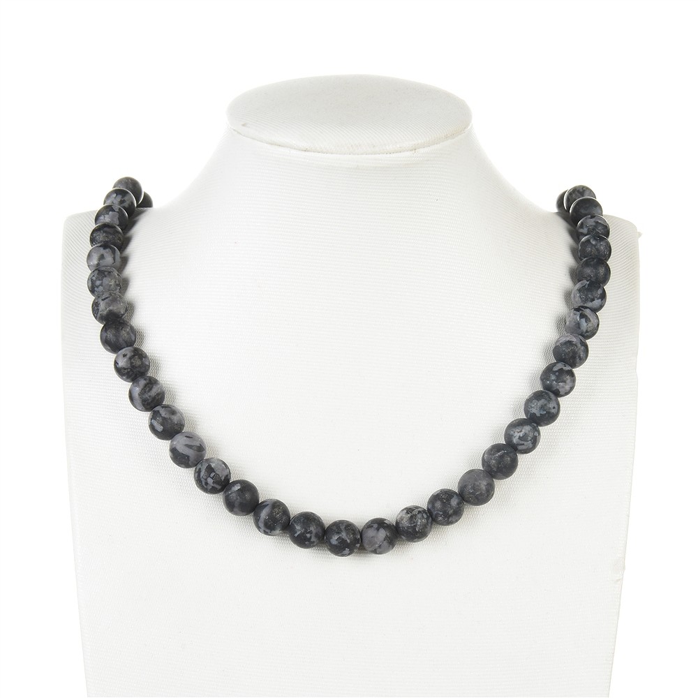 Cuentas de piedras preciosas, Gabbro (MerlinitaMística), mate, 12mm (38cm) | Marco Schreier