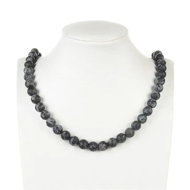 Strang Kugeln, Gabbro (Mystic Merlinite), matt, 12mm (38cm) | Marco Schreier
