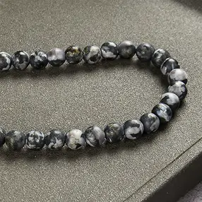 String Beads, Gabbro (Mystic Merlinite), matt, 12mm (38cm) | Marco Schreier