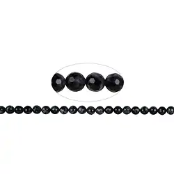 143560101720 String Beads, Gabbro (Mystic Merlinite), faceted, 06mm (39 cm) | Marco Schreier