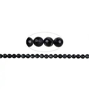 Rang de colliers boules, Gabbro (Mystic Merlinite), à facettes, 06mm (39 cm) | Marco Schreier