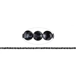 143560327120 Strand Coin, Gabbro (Mystic Merlinite), faceted, 06 x 04mm (39cm) | Marco Schreier