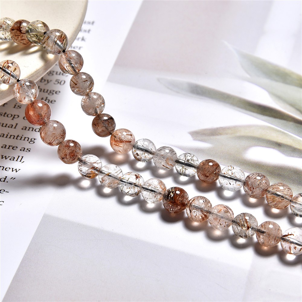 Rang de collier boules, Cacoxénite, 06,0 - 06,5mm (39cm) | Marco Schreier