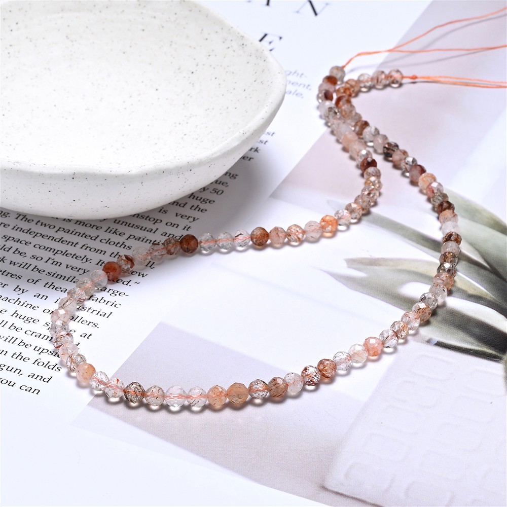 Cuentas de piedras preciosas, Cacoxenita, facetada, 04mm (39cm) | Marco Schreier