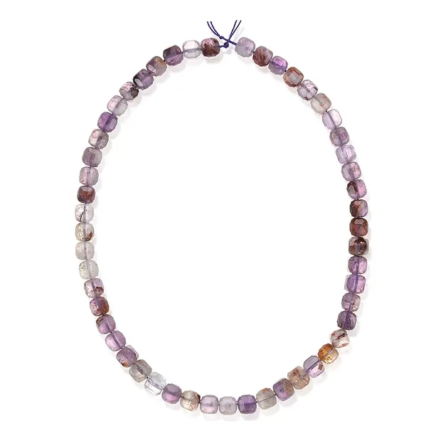 Strang Würfel, Cacoxenit, facettiert, 08 x 08 x 08mm (39cm) | Marco Schreier