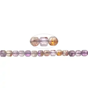 Stringed beads, Cacoxenite, 08mm, faceted (39cm) | Marco Schreier
