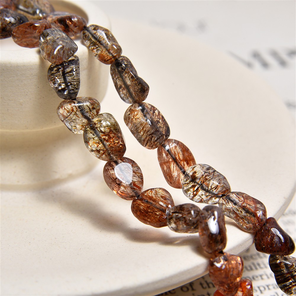 Rang de colliers Nugget, Cacoxénite, 06-09 x 06-08mm (38cm) | Marco Schreier