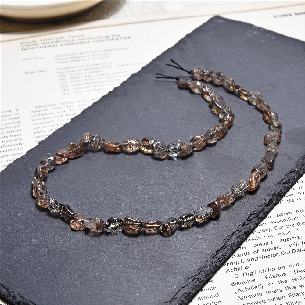 Rang de colliers Nugget, Cacoxénite, 06-09 x 06-08mm (38cm) | Marco Schreier