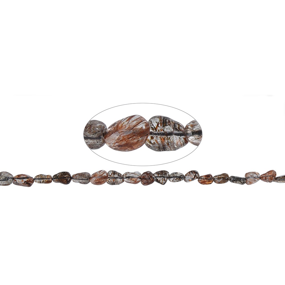 Rang de colliers Nugget, Cacoxénite, 06-09 x 06-08mm (38cm) | Marco Schreier