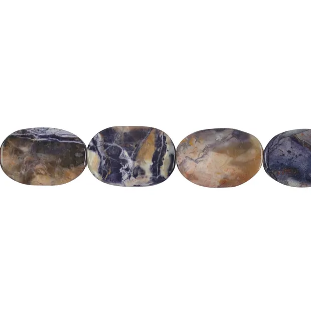 Strang Freeform flach, Fluorit-Opal (Tiffany Stone), 30 x 20mm | Marco Schreier