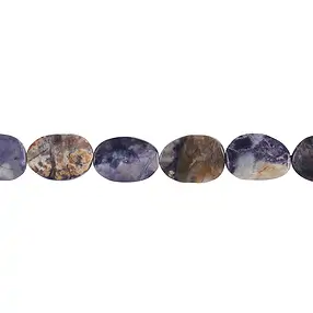 Strang Freeform flach, Tiffany-Stone (Fluoritopal), 16 x 12mm | Marco Schreier