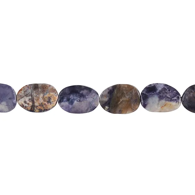 Strang Freeform flach, Tiffany-Stone (Fluoritopal), 16 x 12mm | Marco Schreier