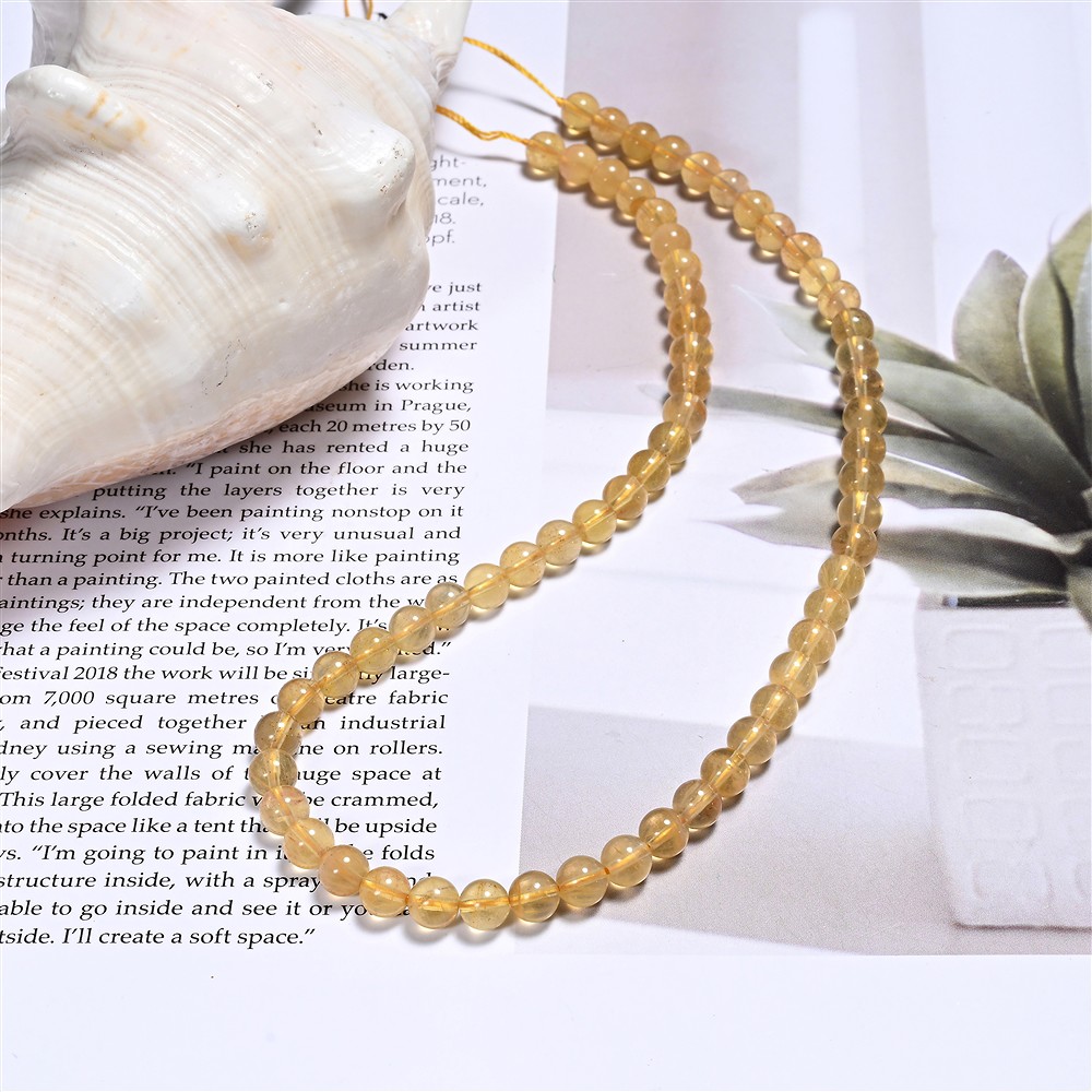 Strang Kugeln, Fluorit (gelb), 06mm | Schreier Edelsteine, Heilsteine & Schmuck