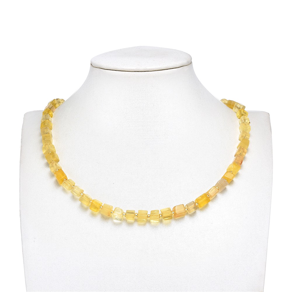 Strang Würfel, Fluorit (gelb), 06 x 06 x 06mm (38cm) | Marco Schreier