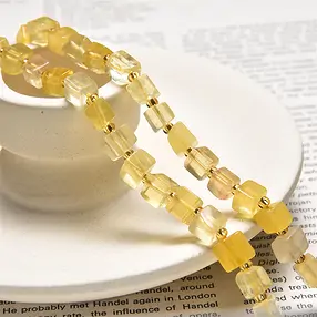 Stringed beads, Fluorite (yellow), 06mm (38cm) | gems, healing stones & jewelry