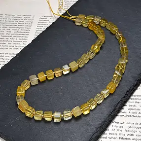 Stringed beads, Fluorite (yellow), 06mm (38cm) | gems, healing stones & jewelry