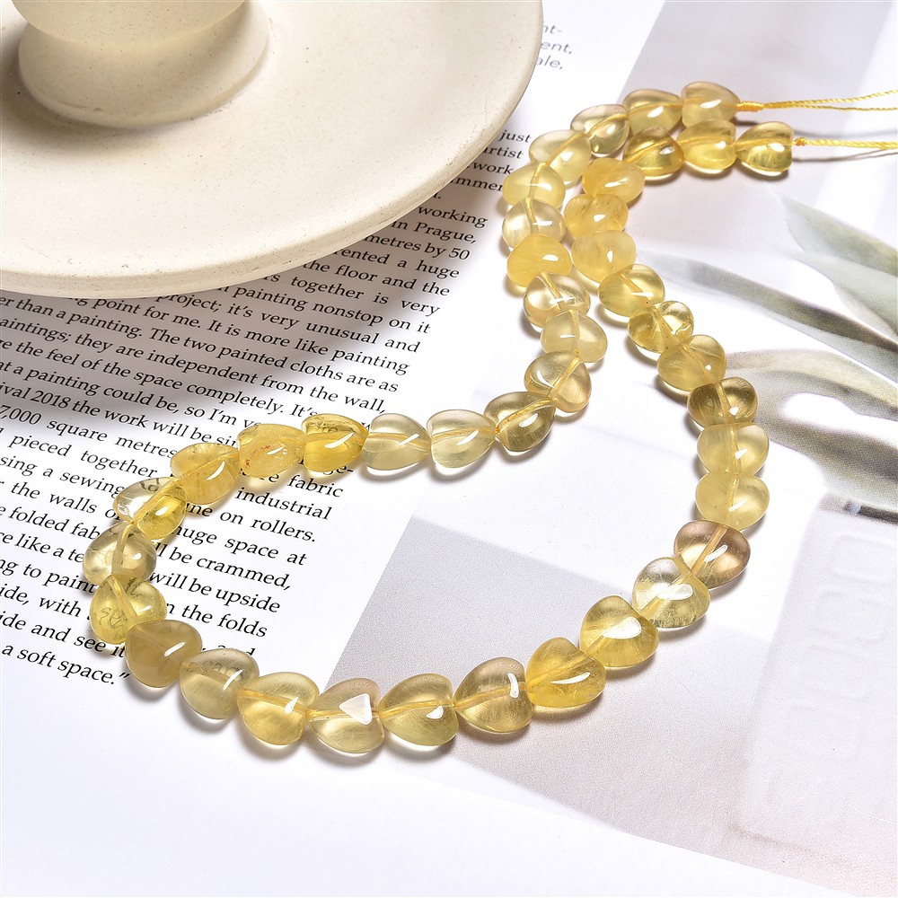 Fili di cuori, Fluorite (gialla), 10 mm (39 cm) | Marco Schreier