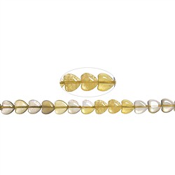 143661106520 Heart strand, Fluorite (yellow), 10mm (39cm) | wholesaler gems & healing stones