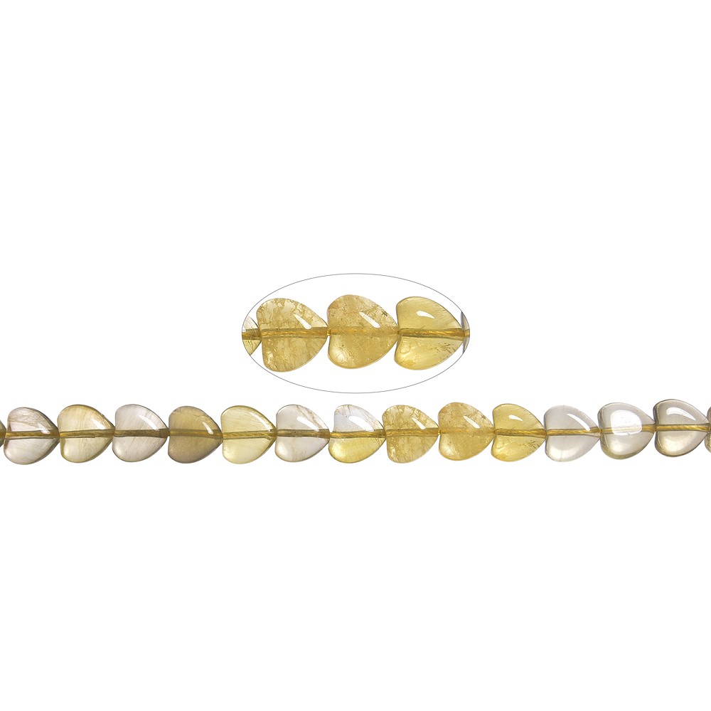 Fili di cuori, Fluorite (gialla), 10 mm (39 cm) | Marco Schreier