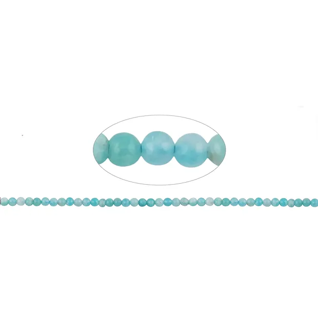 String Beads, Amazonite (light), 02mm (39cm) | wholesaler gems & healing stones