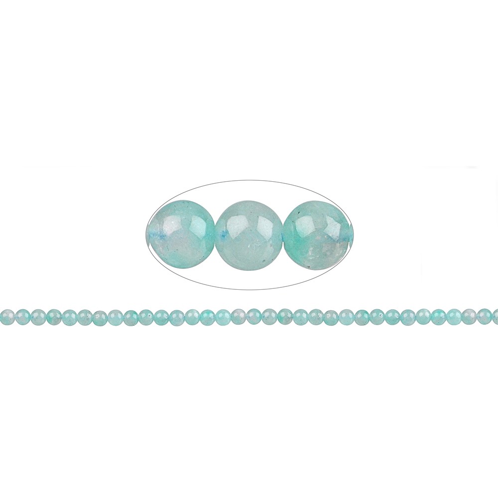 Rang de collier boules, Amazonite extra, 04mm | Marco Schreier