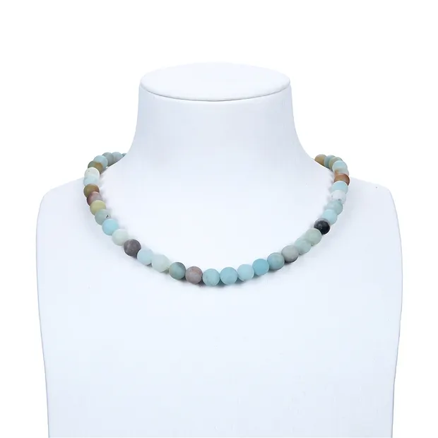 Rang de colliers boules, Amazonite (multicolore), mat, 08mm (38cm) | Marco Schreier