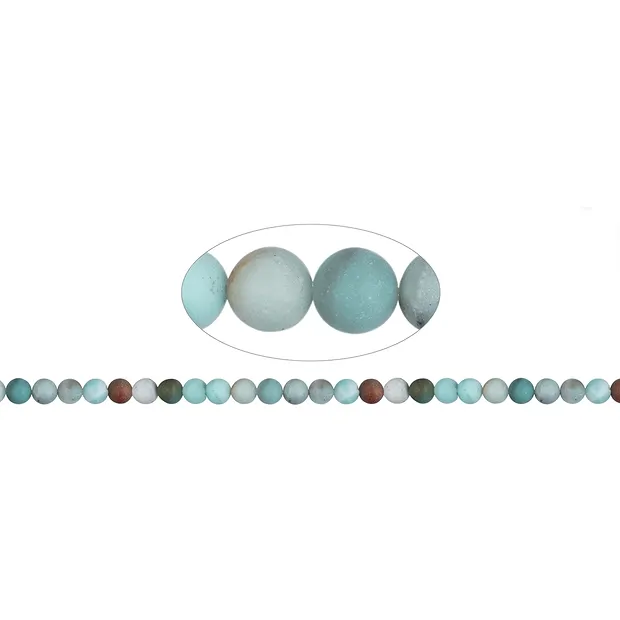 Rang de colliers boules, Amazonite (multicolore), mat, 08mm (38cm) | Marco Schreier