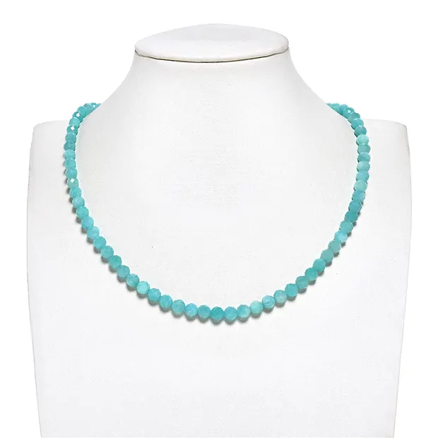 String Beads, Amazonite (light), faceted, 06mm (39cm) | Marco Schreier