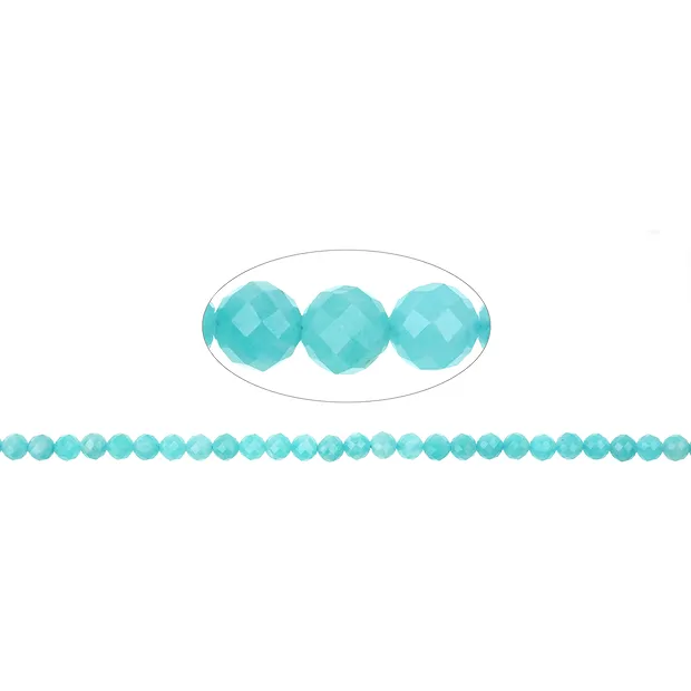 String Beads, Amazonite (light), faceted, 06mm (39cm) | Marco Schreier