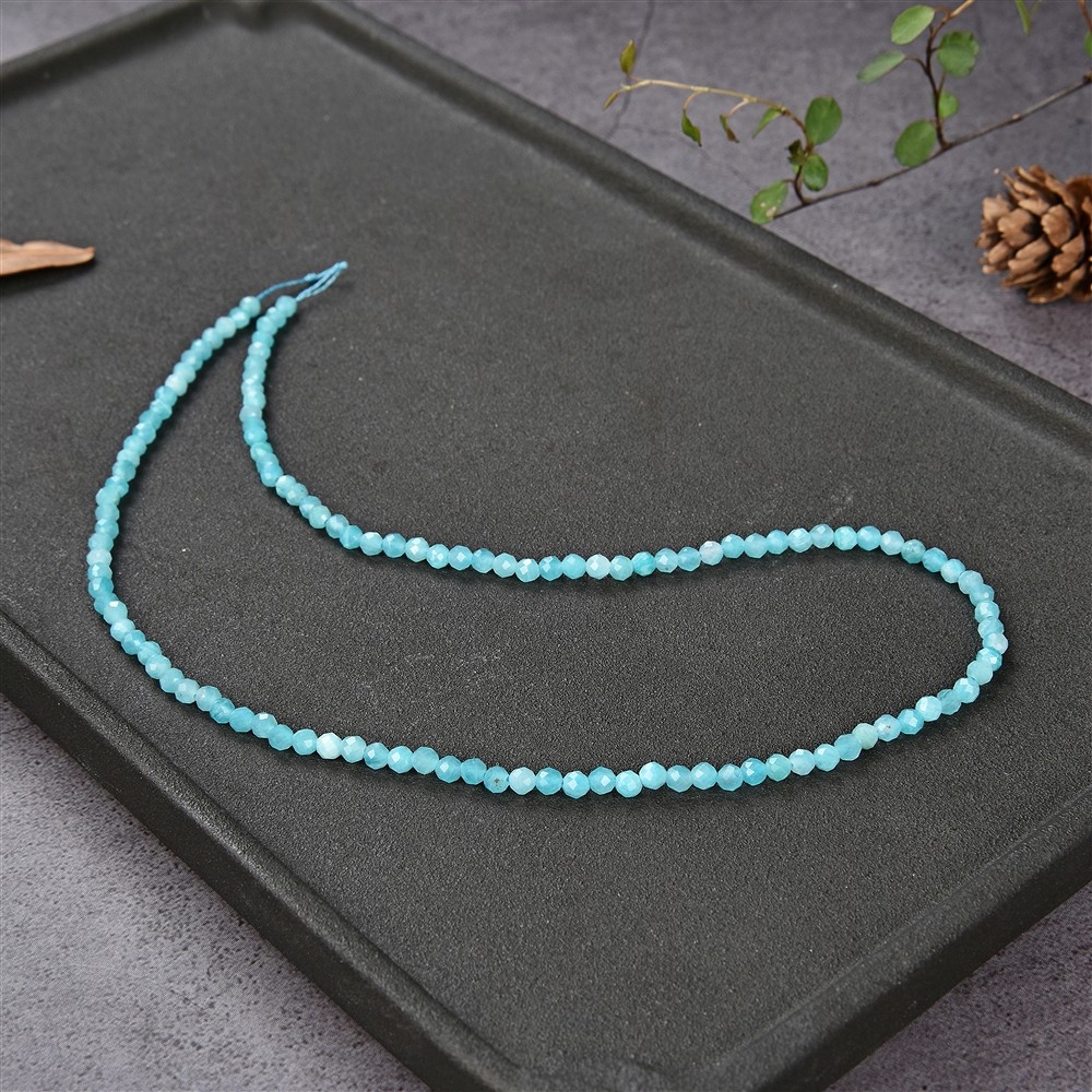 Rang de collier boules, Amazonite, à facettes, 03mm | Marco Schreier