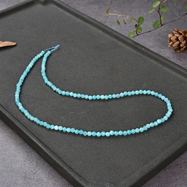 Strang Kugeln, Amazonit, facettiert, 03mm | GH Edelsteine, Heilsteine & Schmuck