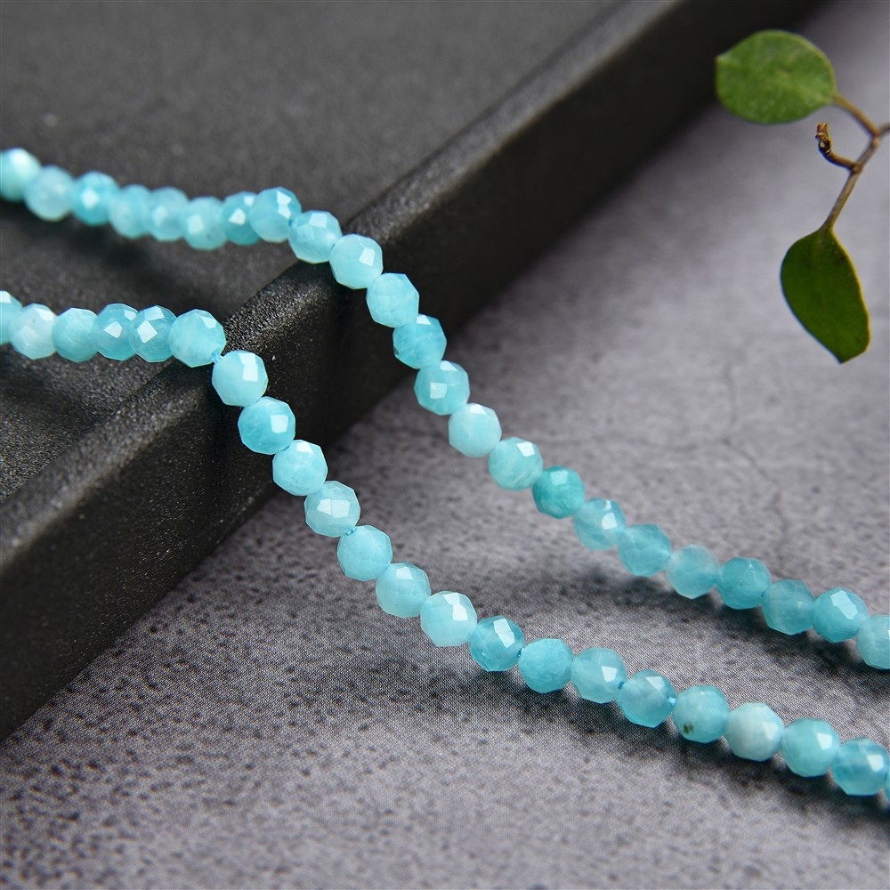 Rang de collier boules, Amazonite, à facettes, 03mm | Marco Schreier