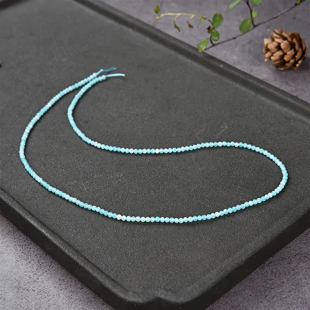 String Beads, Amazonite, faceted, 02mm | Schreier gems, healing stones & jewelry
