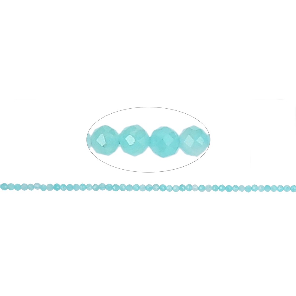 Cuentas de piedras preciosas, Amazonita, facetada, 02mm | Marco Schreier