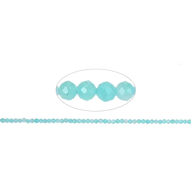 String Beads, Amazonite, faceted, 02mm | Schreier gems, healing stones & jewelry