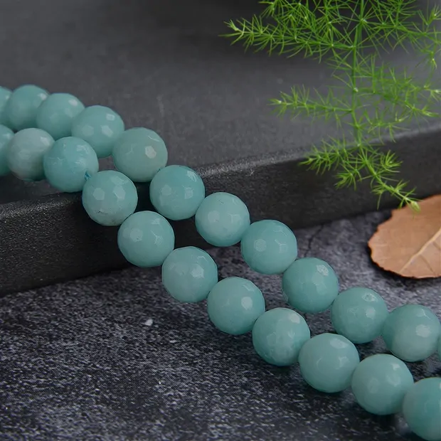 String Beads, Amazonite (China), faceted, 08mm (38cm) | Marco Schreier