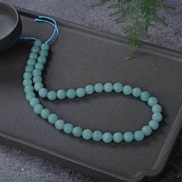 Rang de colliers boules, Amazonite (Chine), à facettes, 08mm (38cm) | Marco Schreier