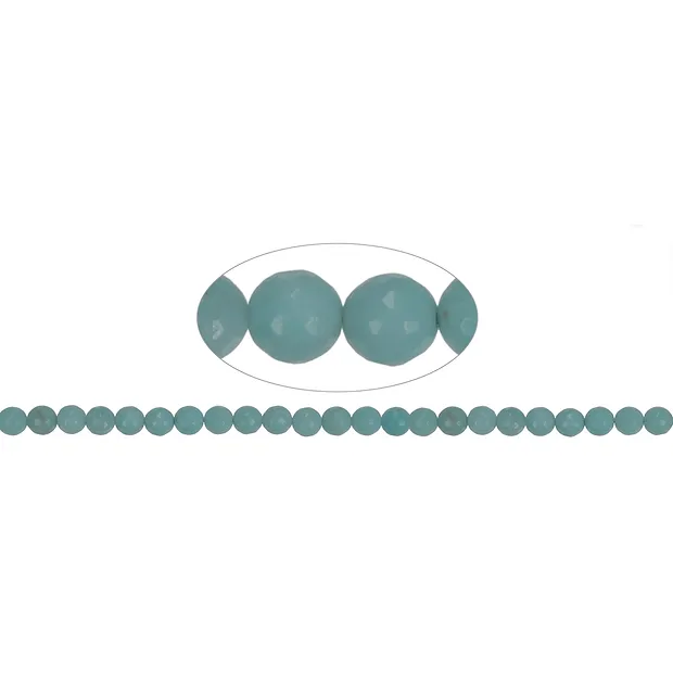 Rang de colliers boules, Amazonite (Chine), à facettes, 08mm (38cm) | Marco Schreier