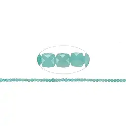 143690208421 Strand cube, Amazonite, faceted, 04mm (39cm) | wholesaler gems & healing stones