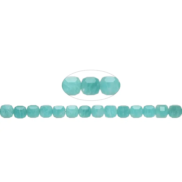 Rang de colliers, Amazonite, 08 x 08 x 08mm, facetté | Marco Schreier