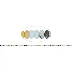 143690300117 Button strand, Amazonite (multicolored/bright), matt, 02 x 04mm (39cm) | Marco Schreier