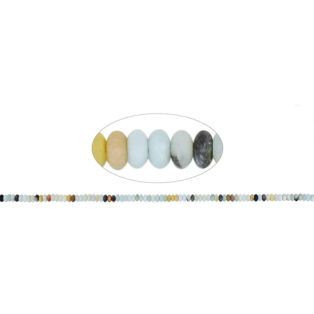 Boutons de Rangs de colliers, Amazonite (multicolore/clair), mat, 02 x 04mm (39cm) | Marco Schreier